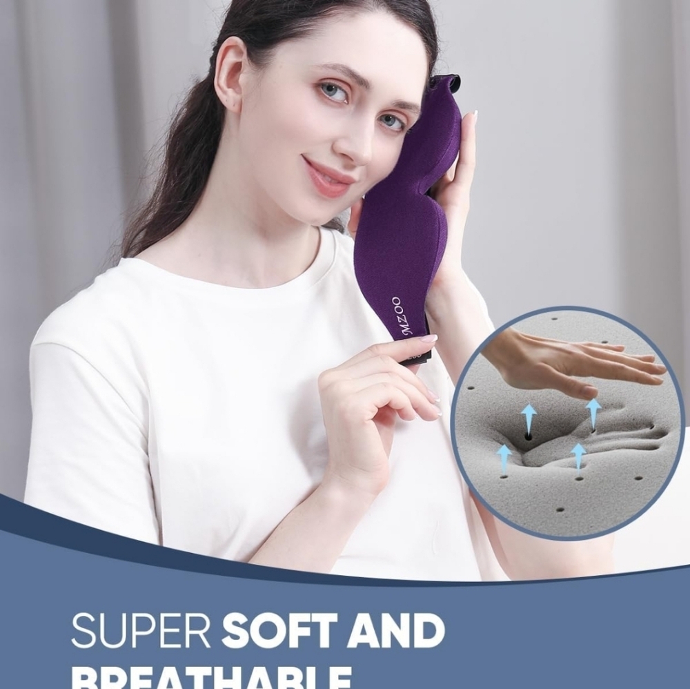 Sleep Eye Mask for Side Sleeper Men Women, Zero Eye Pressure 3D Sleeping Mask, - Picture 9 of 9